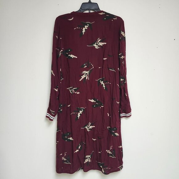 Noppies Women's Burgundy Long Sleeved Nursing Wrap Dress Size S, M & L - Picture 5 of 14